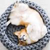 Dog Bed Soft Hand-Woven Coarse Wool Pet Sofa Cats Bed Self-Warming Dog Cushion Machine Washable Pets Kennel Pads