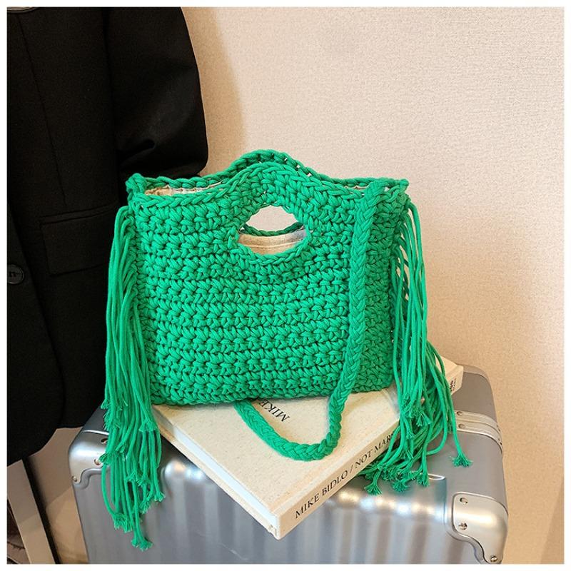 Sommer Mode Handtasche Tasche Damen neue einfache gestrickte Fransen kleine quadratische Tasche High-End Umhängetasche