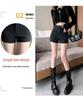 2023 Women's High-Waisted Black Suit Shorts - Sexy Wide-Leg Boot Pants for Autumn/Winter