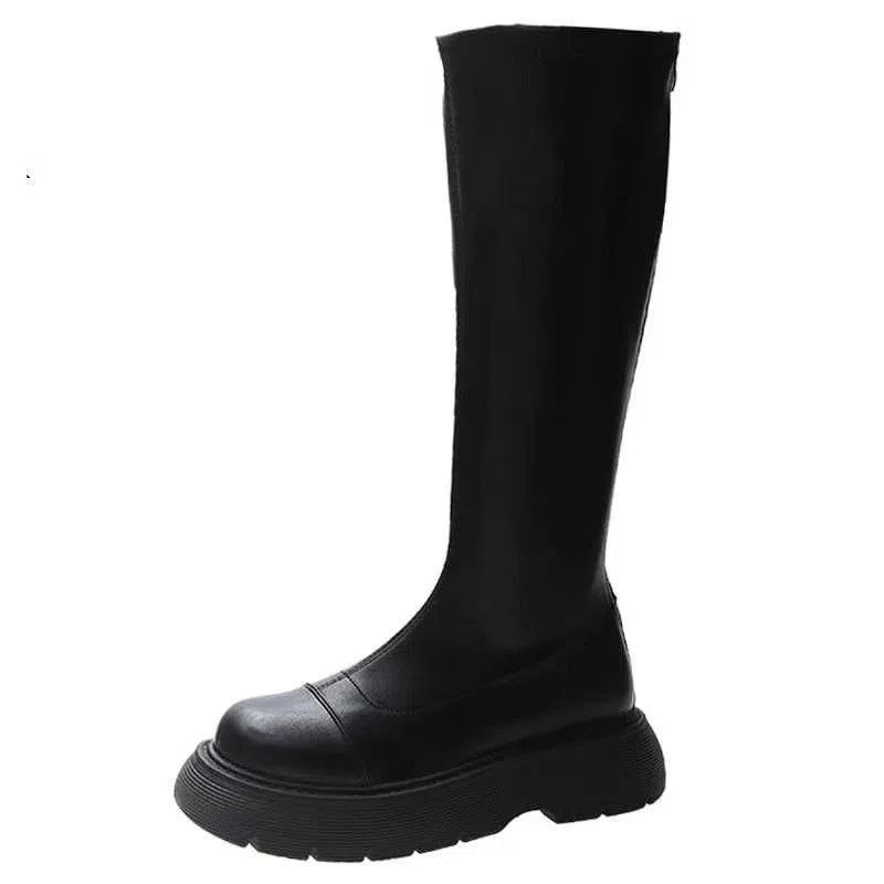 Small long boots women's 2025 new spring and autumn thin thick legs thick soles niche high-heeled knight boots