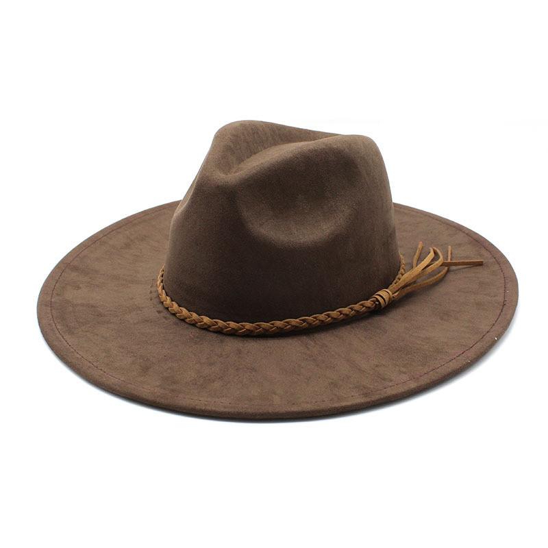 Vintage Style Felt Hat With Wide Brim And Sun Protection For Men Women