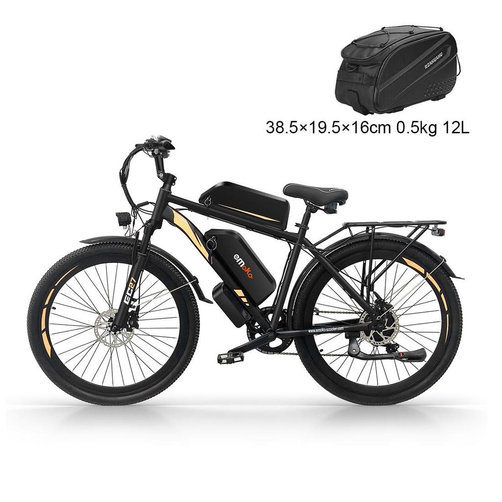 Bicicletta elettrica EMOKO EC27 con doppia batteria 20*25ah per consegne urbane e trasporto merci, 27,5", 500W, freni idraulici anteriori e posteriori, autonomia massima di 150-180 km.