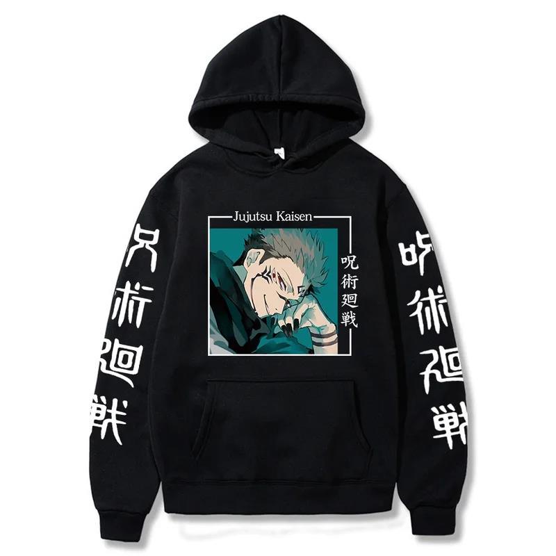 

Funny Harajuku Cartoon Ryomen Sukuna Anime Hoodies Kaisen Autumn Winter Fleece Streetwear Tops XXXL
