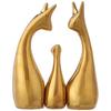 Home Decor Deer Menage Metallic Finish Ceramic Figures - (Set of 3, Golden Set)
