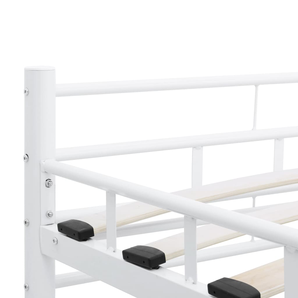 Bed Frame White Metal 200*200 cm