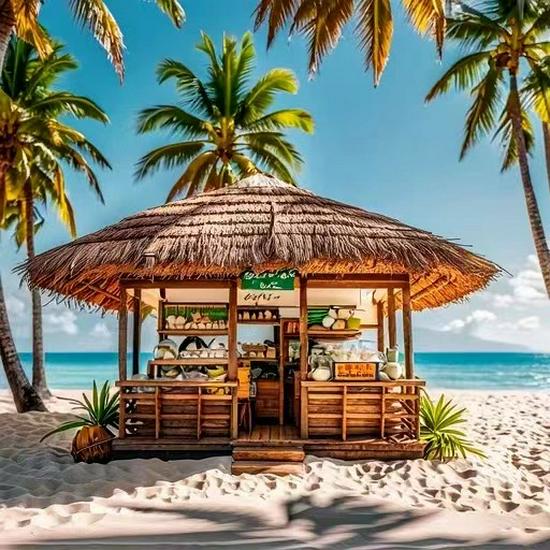 Thatch Straw Beach Umbrella for Outdoor, Pool, and Villa Courtyards