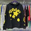 2026 Unisex 555555 Mesh Foam Print Hip Hop Loose Heavyweight Fleece Hooded Sweatshirt