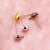50Pcs 6mm 8mm Metal Half Ball Ear Studs Gold Color Bronze Rhodium Earring For For Women Charm Tragus Cartilage Piercing Jewelry