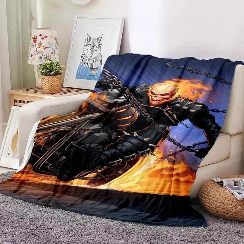 Skull3Dmotorcycle Pattern Gothic Soft PlushBlanketFlannelBlanket Throw Blanket for Living Room Bedroom Beds Sofa Picnic Cover