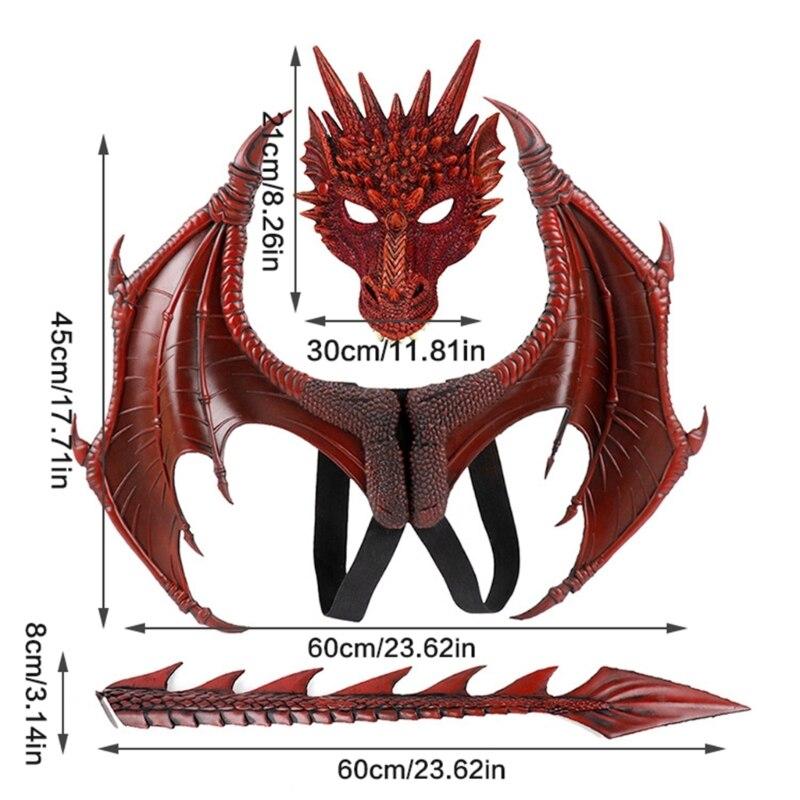 Dragon Mask Wing and Tail Kids Costume Kid Cosplay Wedding Party Halloween Christmas Costume Decoration Wing