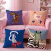 Abstract Animals Cushion Cover Soft Short Plush Double-Sided Printing Home Decor Machine Washable Pillow Case Gift
