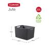 CURVER Large Basket, Gray, 20L, Set of 2, Jute Storage Basket, Laundry Basket, Laundry Hamper, Stylish, Durable, Scandinavian, Linen-Like Texture