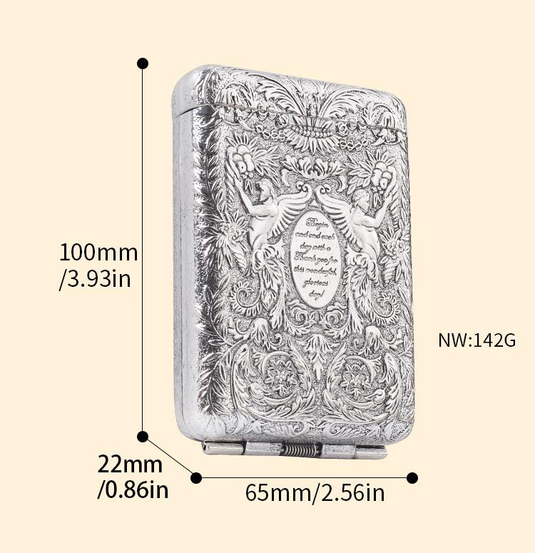 14-Count Triple-Fold Cigarette Case - Peaky Blinders Style, Metal, Creative, Portable, King-Size, Shelby Inspired.