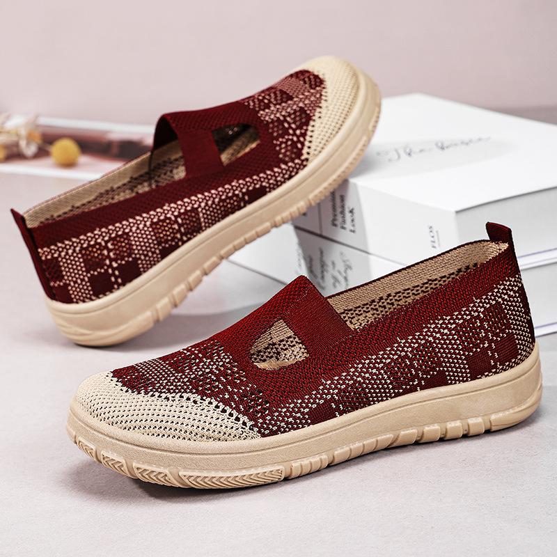 Women Shoes Versatile Spring Casual Shoes Breathable Mesh Shoes Slip On Lazy Shoes Soft Bottom Mom Shoes Casual Daily Comfortable Lightweight Sneakers