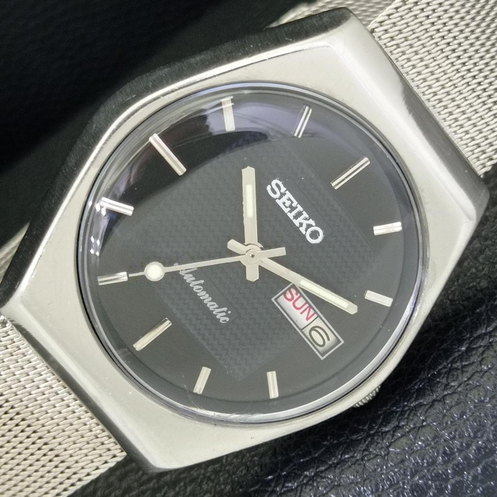 VINTAGE SEIKO AUTOMATIC JAPAN 6309A MENS BLACK COLOR DIAL WATCH a701342-5 R206a-a701342
