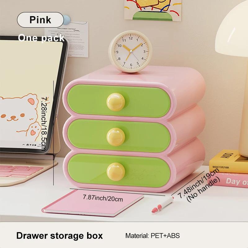 Uforu Dopamine Desktop Organizer – 3-Tier Drawer Multi-Function Stationery Shelf for Office & Dorm