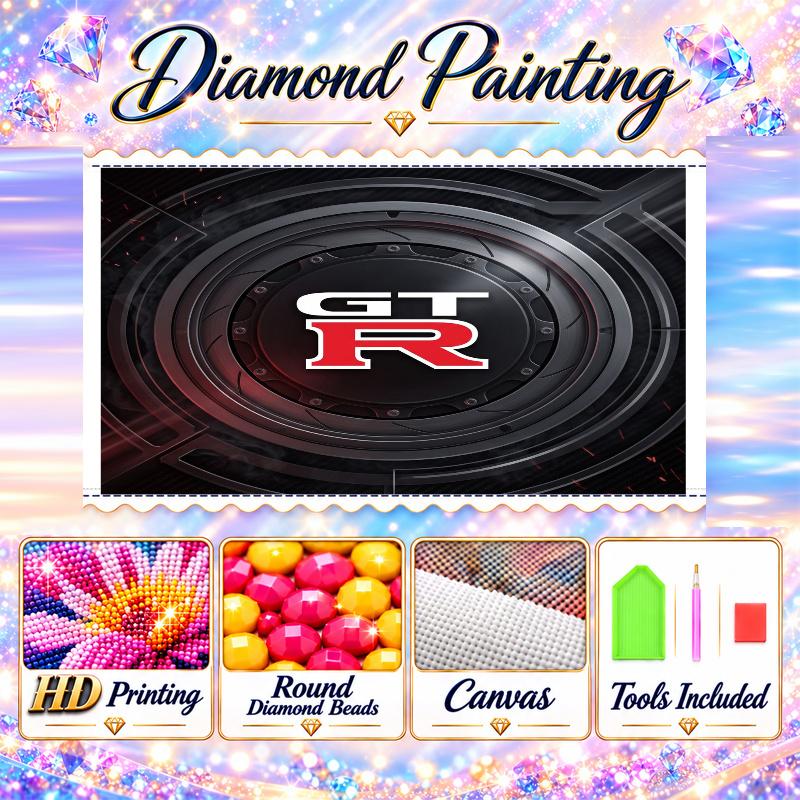 Nissan GT-R Diamond Painting Kit 5D Full Drill DIY Diamond Mosaic Wall Art Home Decor
