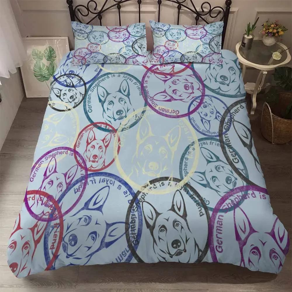 

Bedclothes New Western Children Kids Beding Set Colorfast Super Soft 2-3pcs Warm Comforter Set Dog Soft Duvet Cover+Pilow Case Lovely Animals Bed 135*200cm Eu-Single