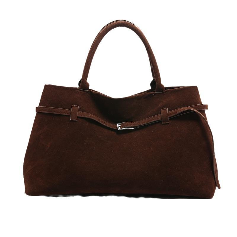 European and American Retro Suede Tote Bag Women's 2025 New Autumn and Winter High-end Niche Large-capacity Commuting Handbag