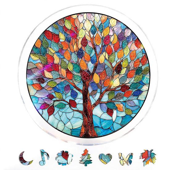 Window Hanging Ornament Suncatcher Puzzle Stained Glass Effect Decorative Light Shadow Art Piece for Balcony Window Decor Gift