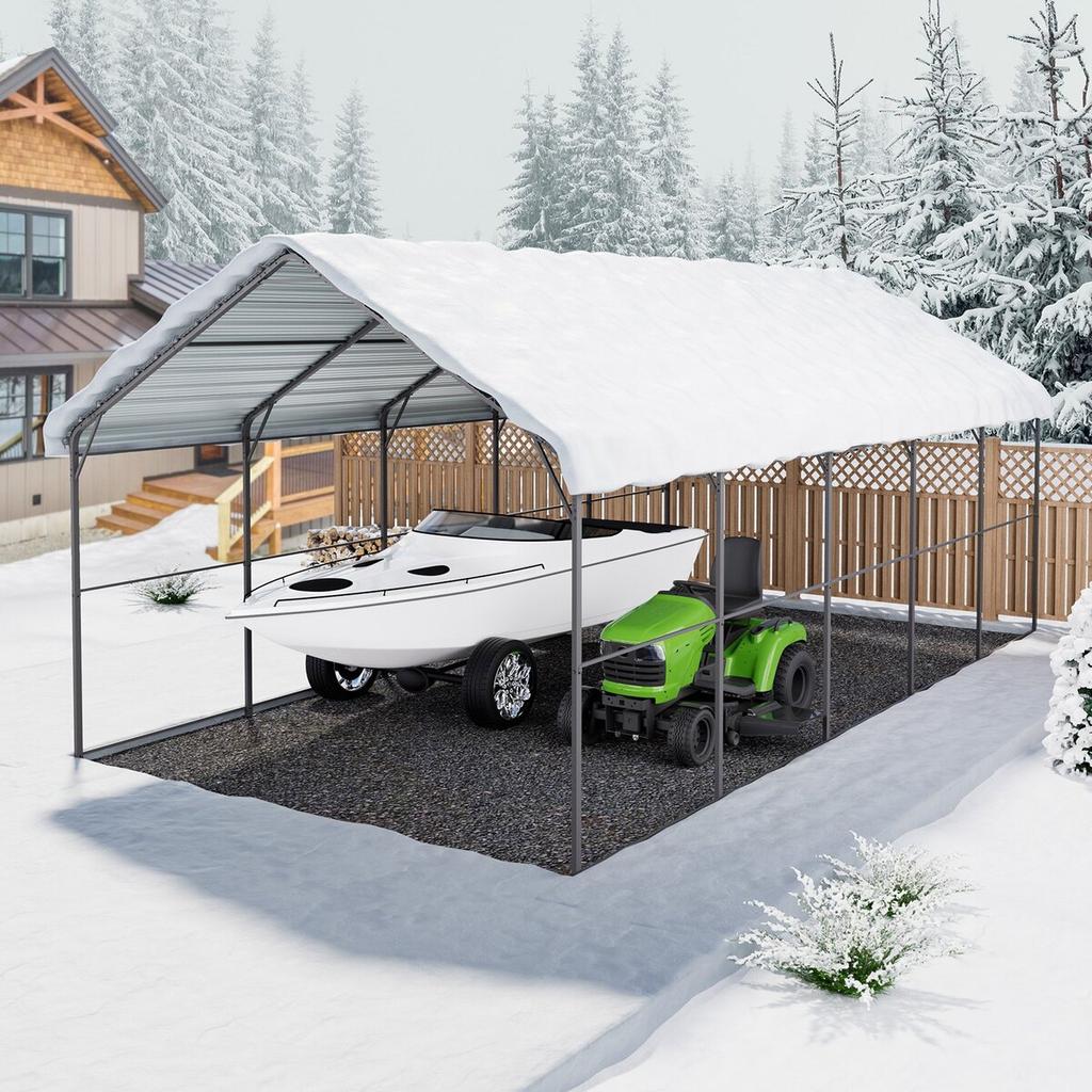 13' x 26' Metal Carport Heavy Duty Outdoor Car Shelter Garage for Boats