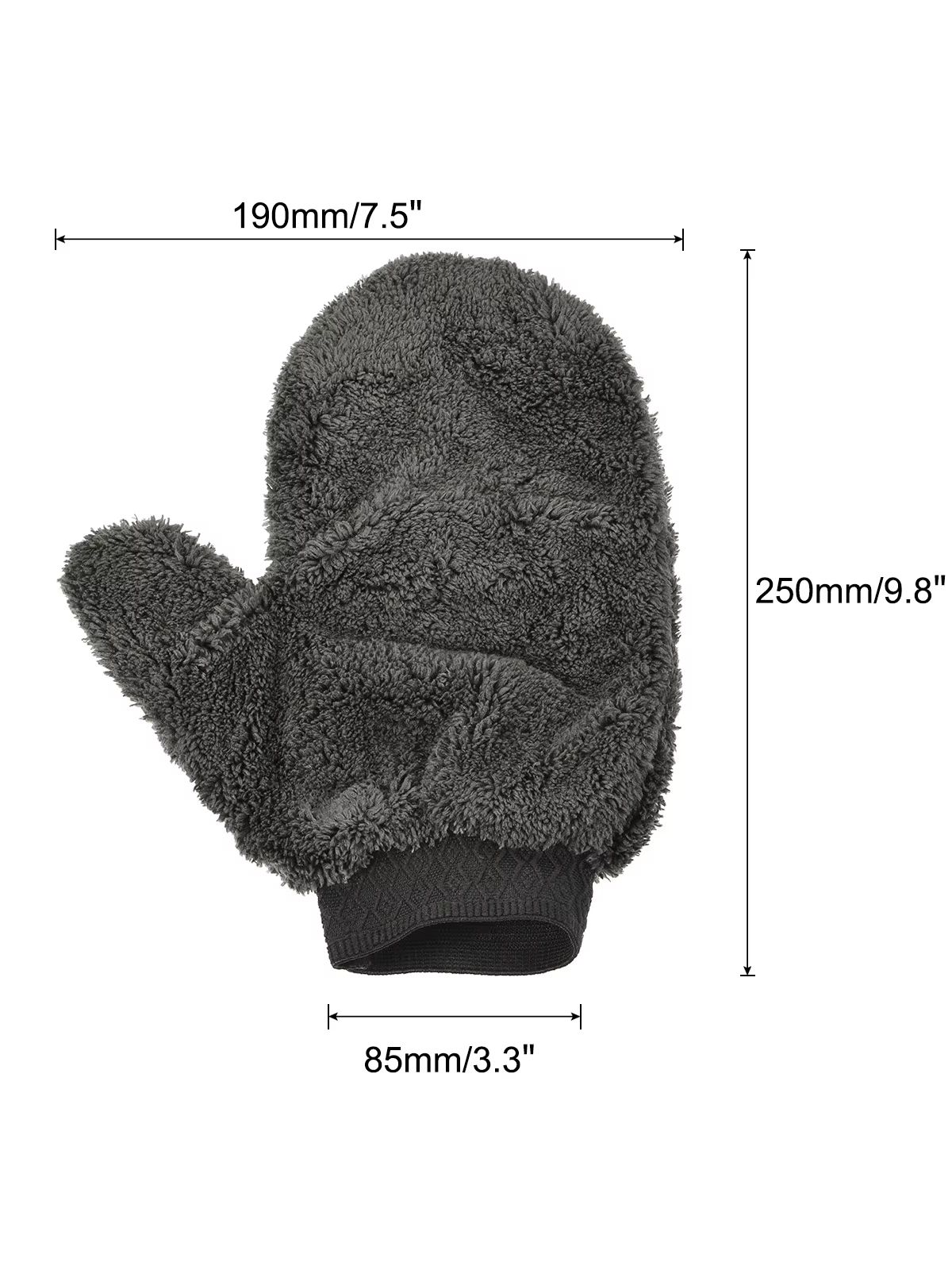 

Перчатка для уборки из микрофибры Двусторонняя Шенилловая перчатка для удаления пыли для кухни дома Серая чёрный