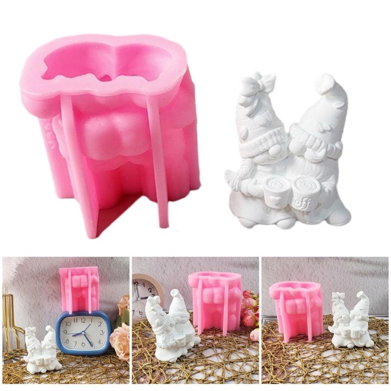 Valentines Day Gnome Candle Mold Flexible Silicone Mold for Handmade Projects Aromatherapys Plaster Making Mold