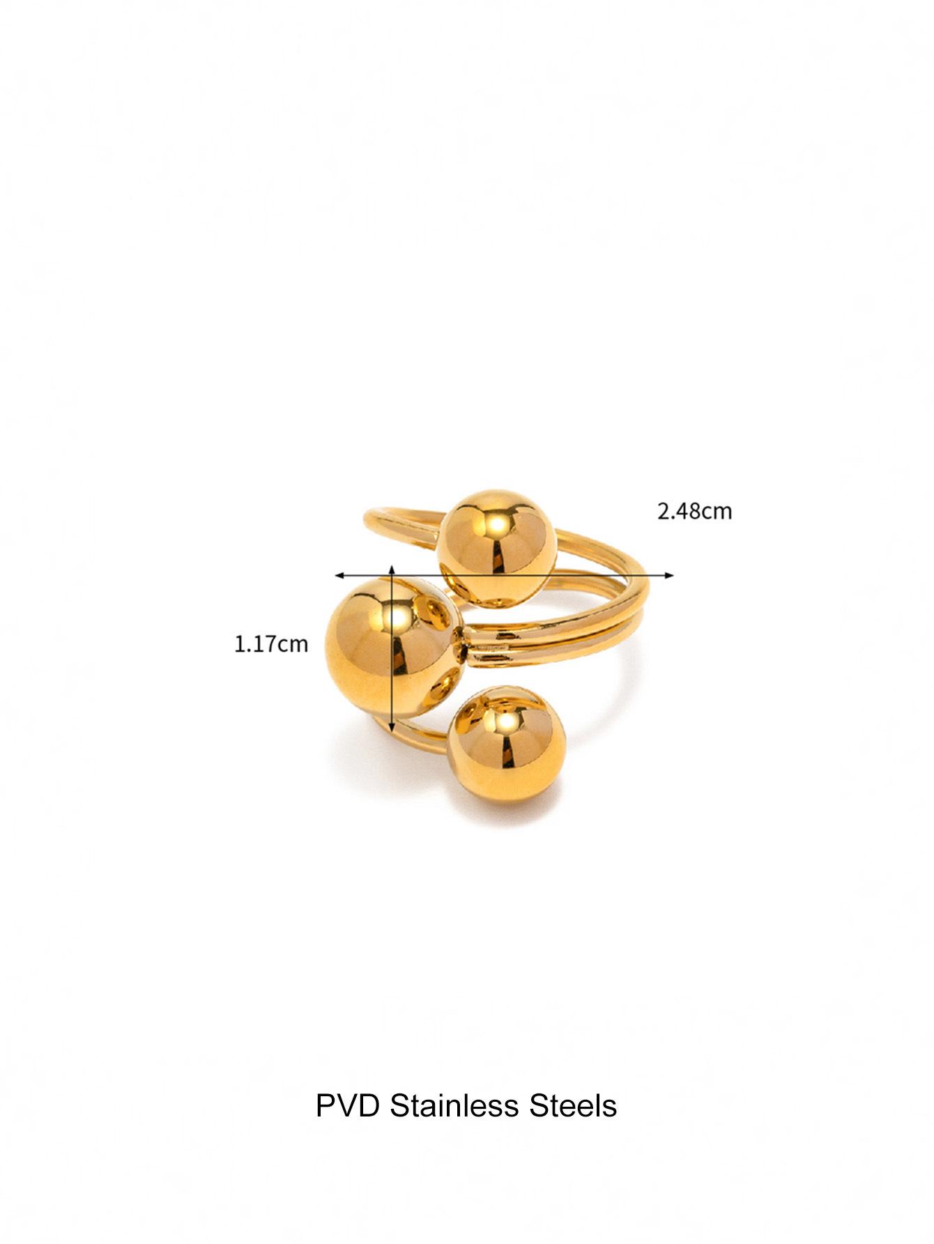 

Кольцо в стиле хип-хоп из титановой стали нового стиля, регулируемое, не выцветает, круглая бусина, унисекс