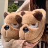 Cute dog cotton slippers autumn and winter couple thickened warm home cotton mop non-slip soft bottom home indoor hair slippers