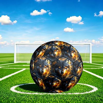 1pc Wolf Flames Size 5 Soccer Ball Professional Match Training Football Indoor &Outdoor Sports Ball Lightweight Durable C6533