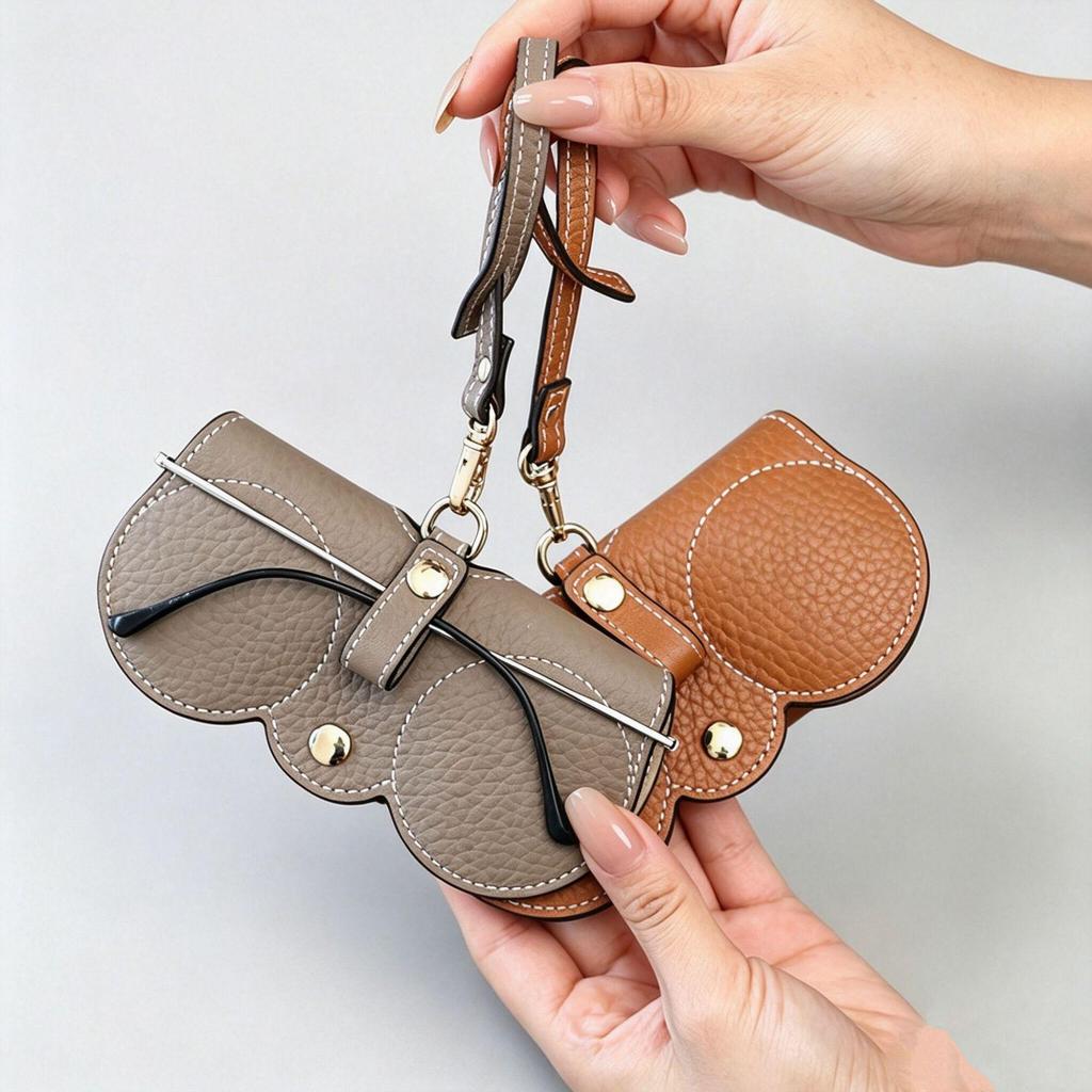Versatile Genuine Leather Sunglasses Case - Portable & Protective
