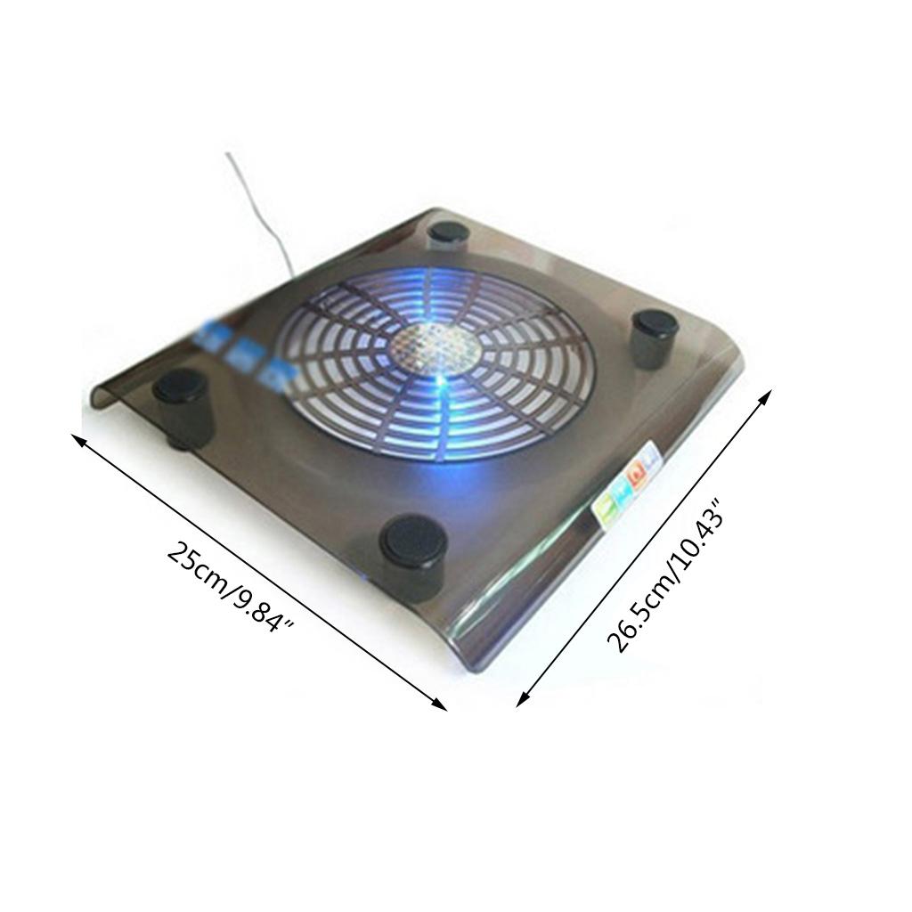 Laptop Cooler USB Cooling Big Fan LED Light Cooler Base Pad Stand for 15" PC Notebook