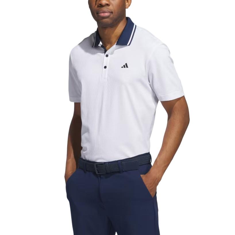 Adidas Ultimate365 Tour Twistknit Polo Shirt Comfortable Lightweight Stretch Short Sleeve Polo Men tops White IW1471