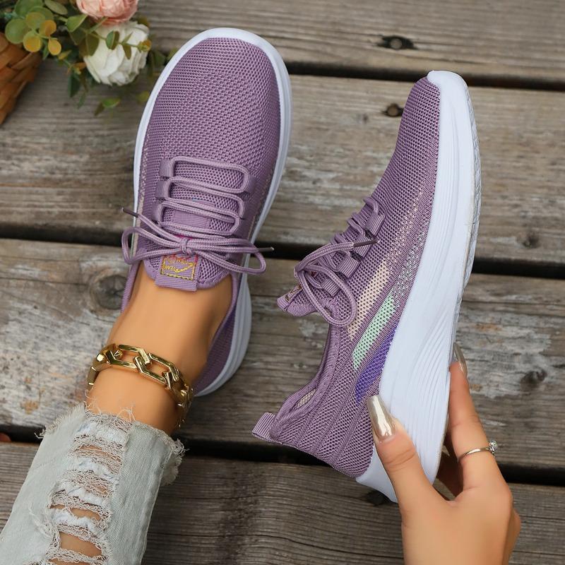Women's Shoes 2024 New Mesh Women's Vulcanize Shoes Breathable Women Sneakers Mixed Colors Low Heel Lace Up Women's Casual Shoes