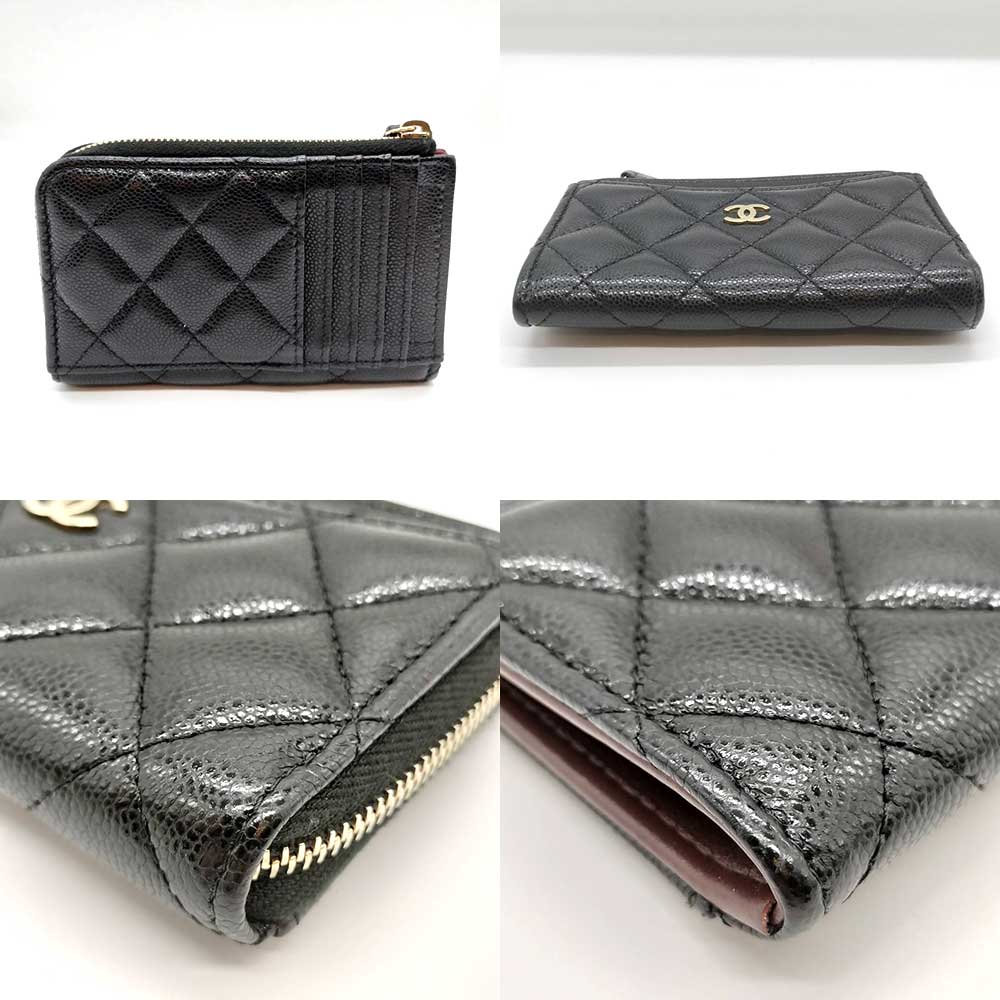 Used CHANEL MatrasseCoin Case Leather Women