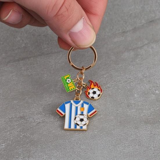 Football Peripheral Keychain, Football Jersey Keychain with Enamel Color, Lightweight Portable Sports Fan Accessory