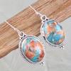 Creative Bohemian Style Circular Synthetic Turquoise Pendant Earrings for Women  Birthday Party Anniversary Jewelry Gifts