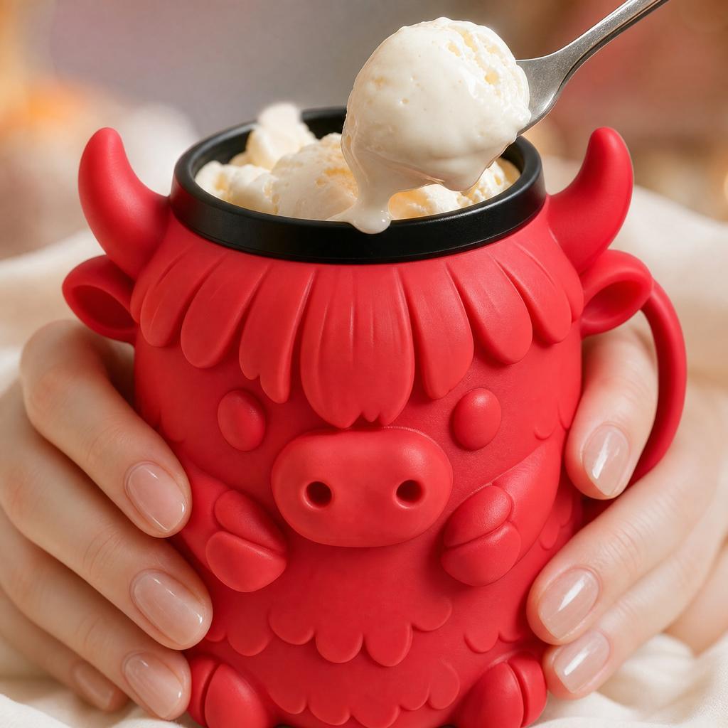 Cow Ice Cream Cup Holder Stand - Novelty Cup Rack for Kitchen Counter Storage