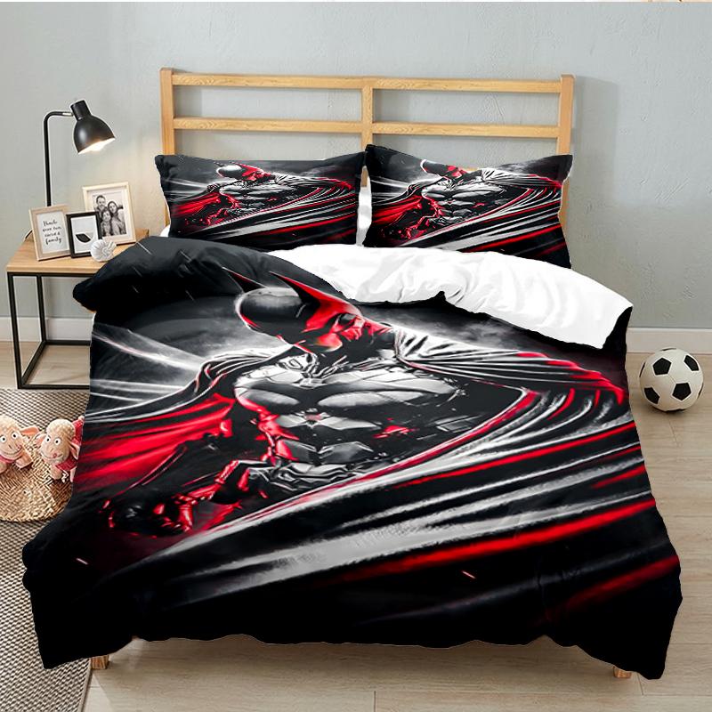 3PCS Breaks Through Bat Bedding set,Ideal For1pc Duvet Cover And 2pcs Pillowcases Perfect for Christmas gift,Ideal for Bedroom, Dormitory