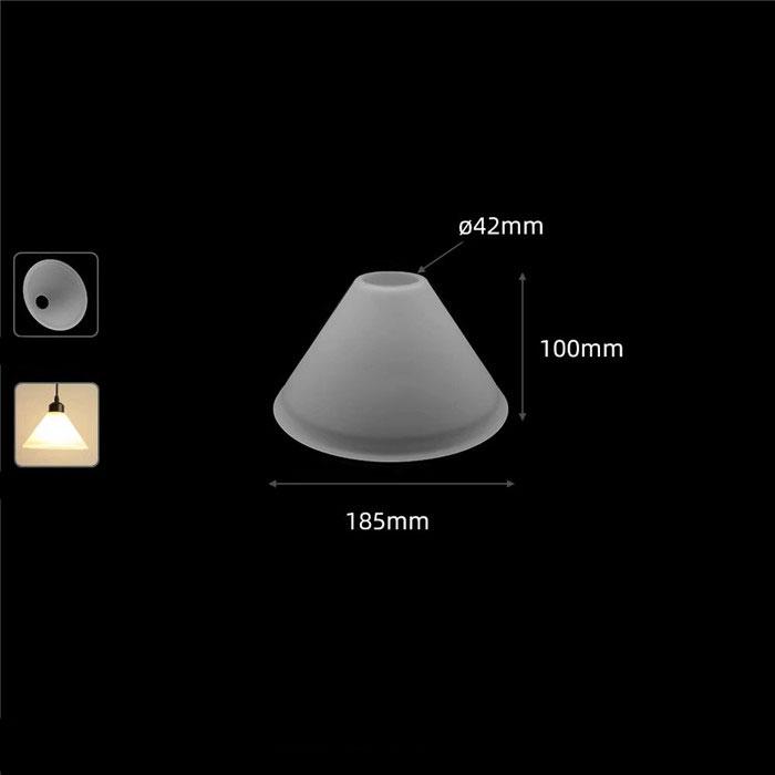 

Старовинний абажур E27 Frost White Glass Заміна з отвором 4,2 см, матовий абажур у формі дзвоника з отвором 42 мм для підвісного освітлення