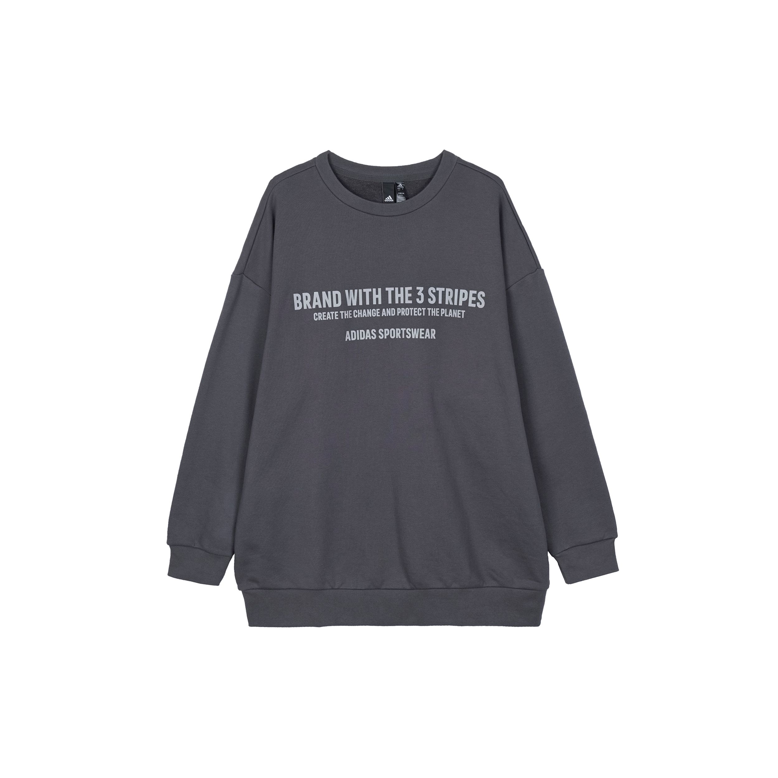 

Adidas пуловер с принтом алфавита и круглым вырезом, мужские топы, серый HZ7018 M