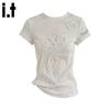 CHOCOOLATEit 3D Floral Slim Fit Short Sleeve T-Shirt