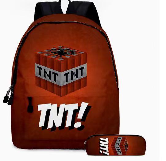 Minecraft Schoolbag Children'S Backpack Cartoon Animation Backpack Pencil Case