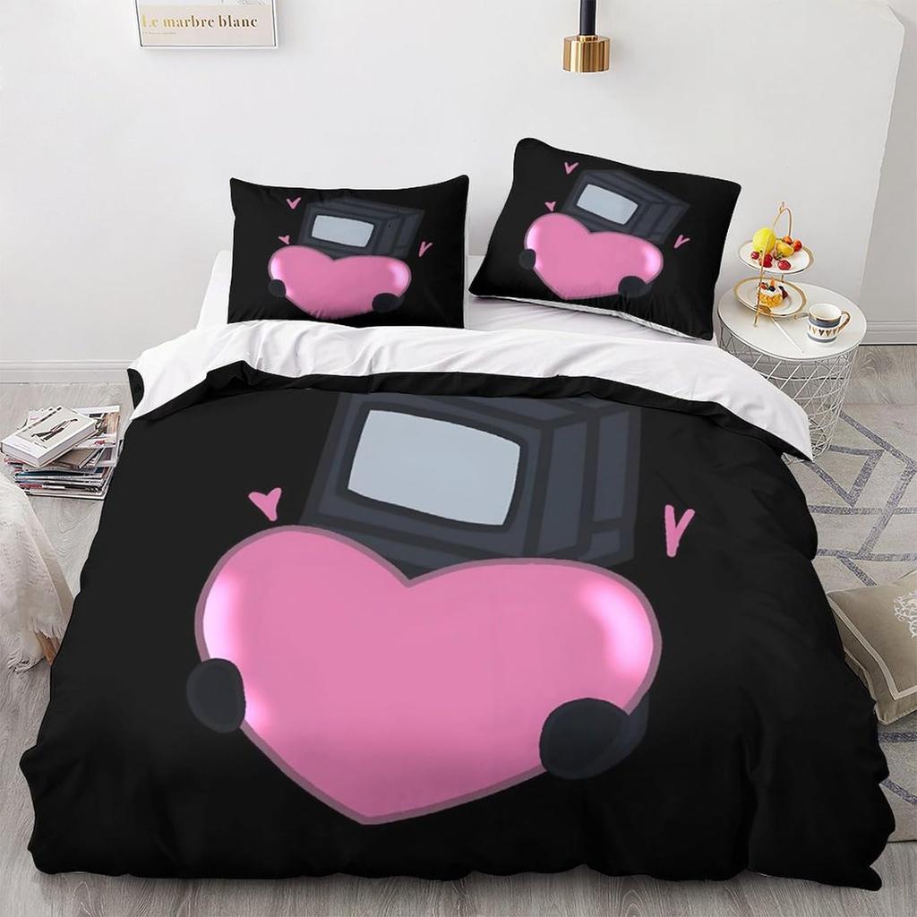 Skibidi Toilet Cartoon Bedding Sets Exquisite Bed Supplies Set Duvet Cover Bed Comforter Set Bedding Set Children Birthday Gift