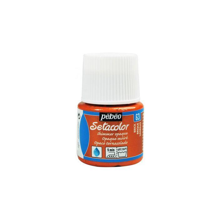 Fabric Paint - Pébéo - Sétacolor Opaque Moire Brick - 45 Ml - Shiny Effect - For Various Fabrics