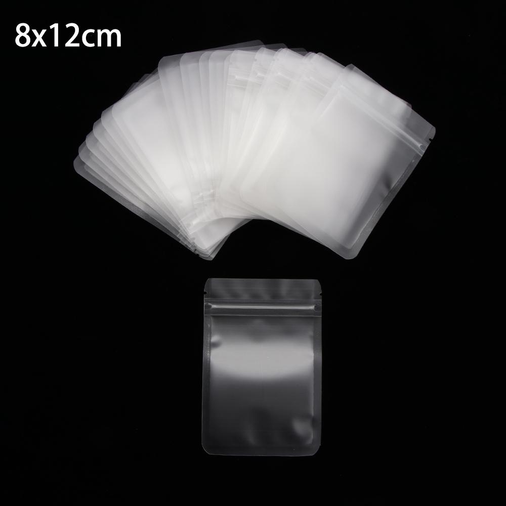 20Pcs Matte Zipper Bag Aluminum Foil Hologram Food Pouch Small Water Proof Zipper Reclosable Self Seal Pouch Packaging Bag