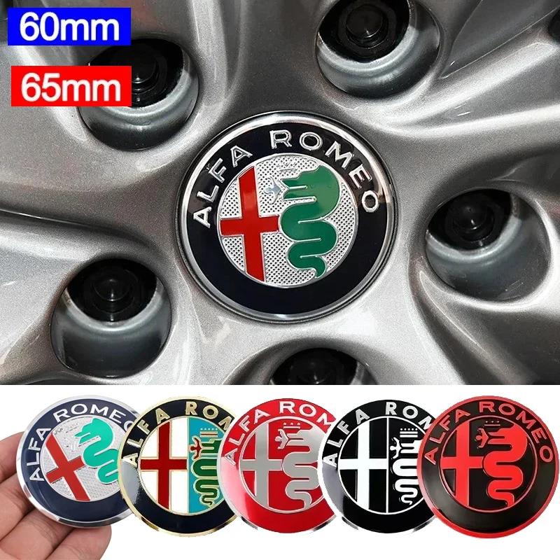 60mm/65mm Car Wheel Rim Tire Hubcap Sticker Decals for Alfa Romeo Giulia Giulietta 159 156 MITO Stelvio 147 Sportiva Accessories zxb894