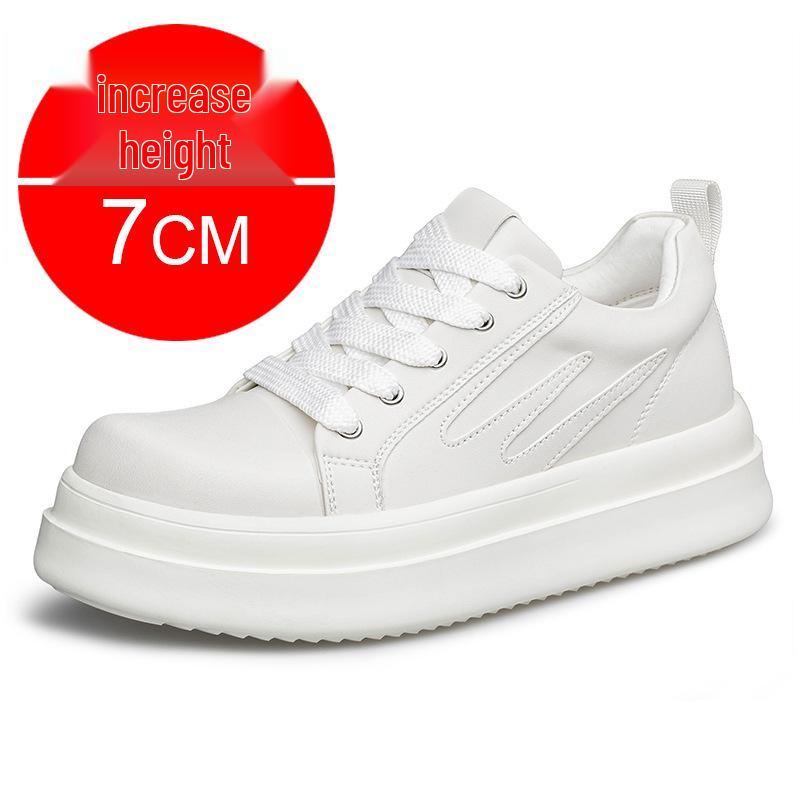Invisible 7cm Height Boosting Men s Leather Sneakers - Breathable, Trendy, and Comfortable for Outdoor & Casual Wear 40