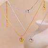 18K Gold Titanium Stainless Steel Planet & Snake Bone Pendant Necklace for Women