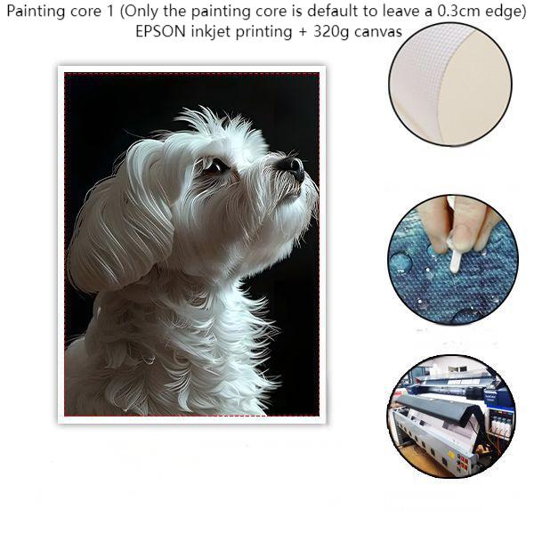 

Custom Pet Portrait from Photo - Abstract Dog Canvas Wall Art for Living Room, Bedroom - Unique Gift for Pet Lovers 30X40cm(12X16inch)